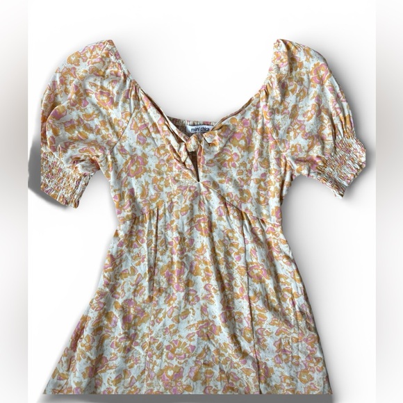 Floral cottagecore Mini Dress in Pink and Cream size small - Picture 4 of 6